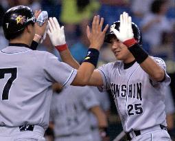 Tigers lead on Hamanaka's two-run homer